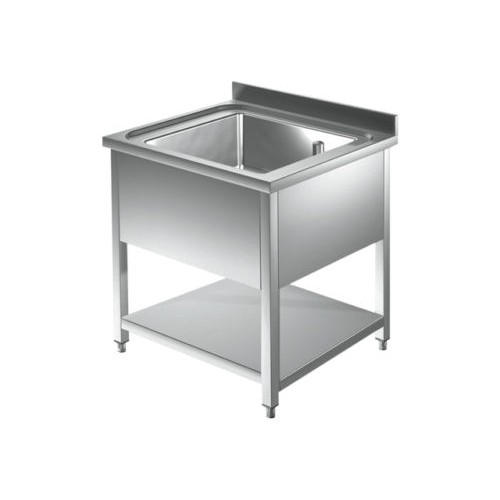 LAVELLO 50X60X85 ACCIAIO INOX 430 SU GAMBE RIPIANO CUCINA RISTORANTE RS4671