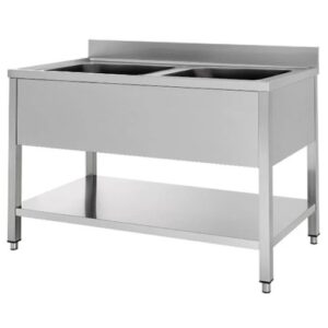 LAVELLO 110X70X85 ACCIAIO INOX 430 SU GAMBE RIPIANO CUCINA RISTORANTE RS4740