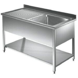 LAVELLO 100X60X85 ACCIAIO INOX 304 SU GAMBE RIPIANO CUCINA RISTORANTE RS5520