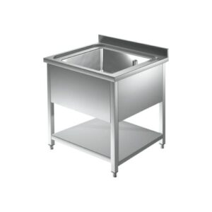 LAVELLO 80X70X85 ACCIAIO INOX 430 SU GAMBE RIPIANO CUCINA RISTORANTE RS4724