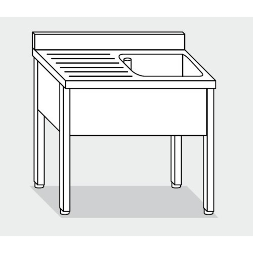 LAVELLO 120X60X85 ACCIAIO INOX 304 SU GAMBE CUCINA RISTORANTE RS5554