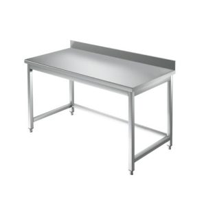 TAVOLO 100X70X85 ACCIAIO INOX 430 SU GAMBE ALZATINA RISTORANTE PIZZERIA RS3940