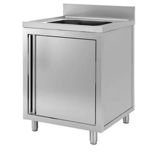 LAVELLO 70X60X85 ACCIAIO INOX 430 ARMADIATO CUCINA RISTORANTE PIZZERIA RS4873