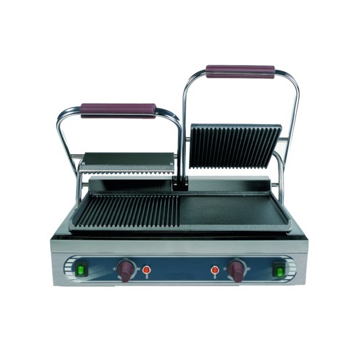 PIASTRA GHISA DOPPIA LISCIA RIGATA PANINI TOAST RS3065