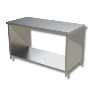 TAVOLO 180X70X85 ACCIAIO INOX 304 SU FIANCHI RIPIANO CUCINA RISTORANTE RS8130