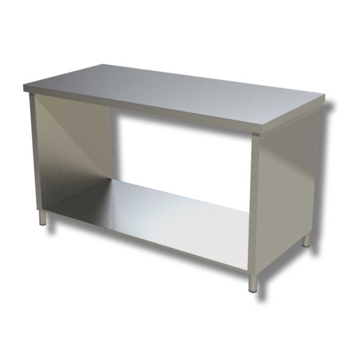 TAVOLO 180X70X85 ACCIAIO INOX 304 SU FIANCHI RIPIANO CUCINA RISTORANTE RS8130