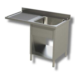 LAVELLO 140X60X85 ACCIAIO INOX 430 SU FIANCHI RIPIANO VANO LAVASTOVIGLIE RS4996