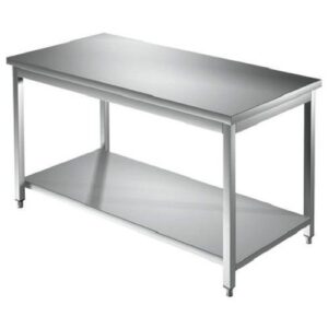 TAVOLO 100X70X85 ACCIAIO INOX 304 SU GAMBE RIPIANO CUCINA RISTORANTE RS5499