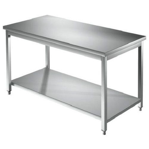 TAVOLO 100X70X85 ACCIAIO INOX 304 SU GAMBE RIPIANO CUCINA RISTORANTE RS5499