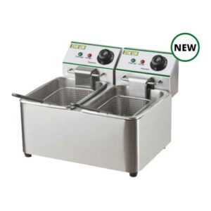 FRIGGITRICE ELETTRICA BANCO PROFESSIONALE 4+4 LITRI CM 44X38X31 RS9642