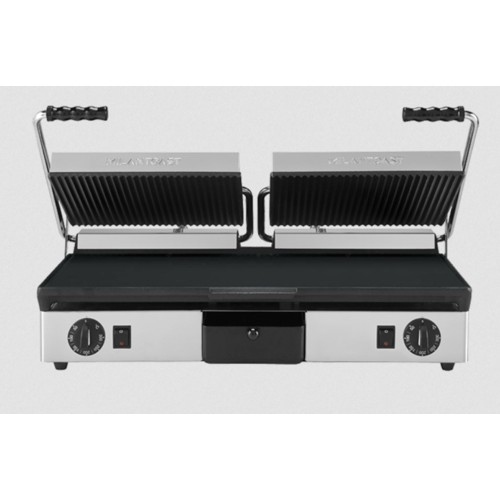 PIASTRA GHISA PANINI LISCIA RIGATA PANINI TOAST RS1711