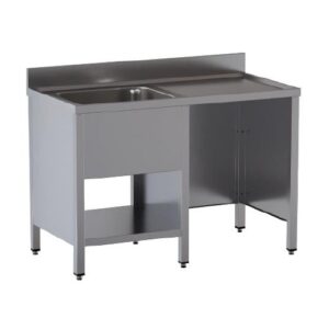 LAVELLO 140X60X85 ACCIAIO INOX 430 SU FIANCHI RIPIANO VANO PATTUMIERA RS5052