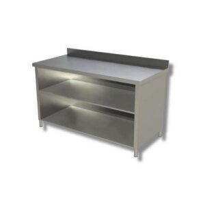 TAVOLO 180X70X85 ACCIAIO INOX 304 A GIORNO RIPIANO ALZATINA RISTORANTE RS8276