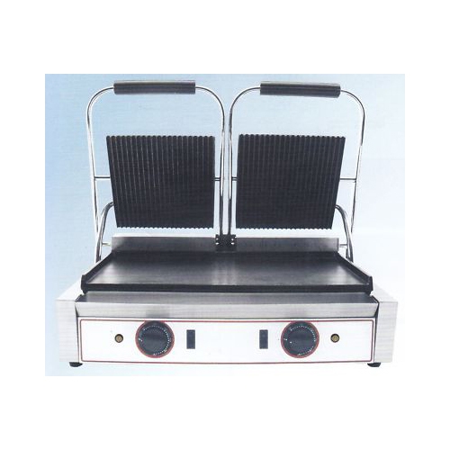 PIASTRA GHISA DOPPIA LISCIA RIGATA PANINI TOAST PIZZE RS1695