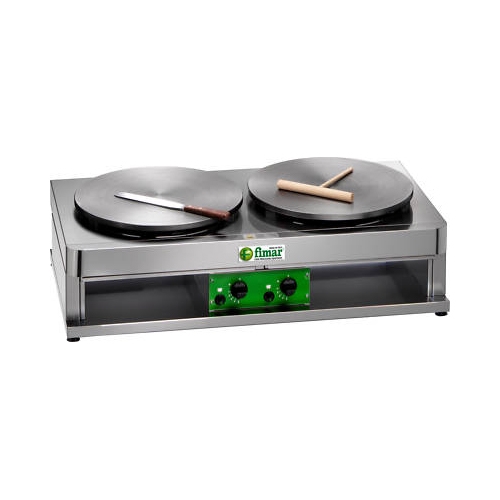 CREPIERA CREPES TONDA DOPPIA 40+40 GAS RS0689