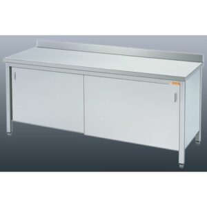 TAVOLO 160X70X85 ACCIAIO INOX 304 ARMADIATO ALZATINA RISTORANTE PIZZERIA RS5445