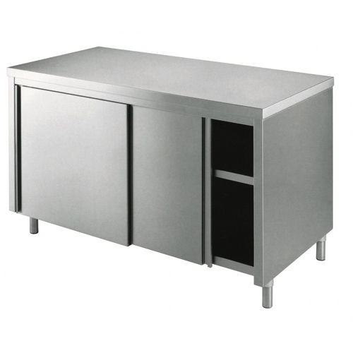 TAVOLO 160X70X85 ACCIAIO INOX 430 ARMADIATO CUCINA RISTORANTE PIZZERIA RS4404