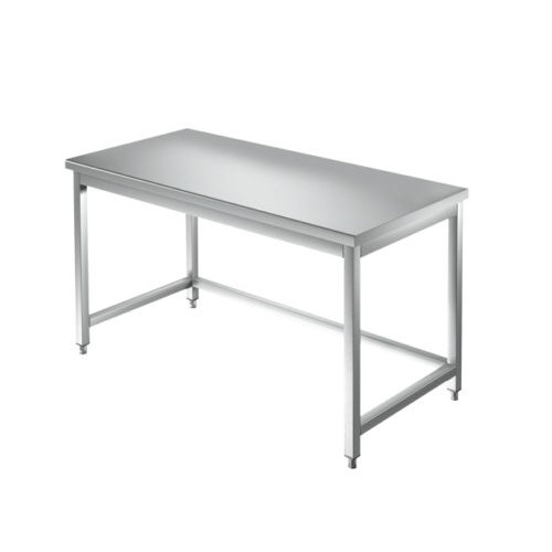 TAVOLO 120X60X85 ACCIAIO INOX 430 SU GAMBE CUCINA RISTORANTE PIZZERIA RS3891