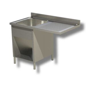 LAVELLO 140X60X85 ACCIAIO INOX 430 SU FIANCHI RIPIANO VANO LAVASTOVIGLIE RS4992