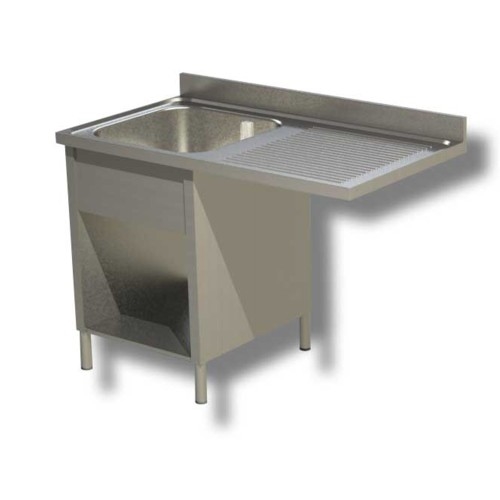 LAVELLO 140X60X85 ACCIAIO INOX 430 SU FIANCHI RIPIANO VANO LAVASTOVIGLIE RS4992