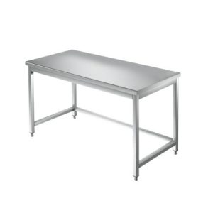TAVOLO 120X70X85 ACCIAIO INOX 304 SU GAMBE CUCINA RISTORANTE PIZZERIA RS5413