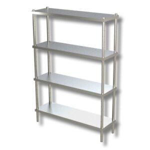 SCAFFALE 80X40X180 SCAFFALATURA 4 RIPIANI LISCI ACCIAIO INOX CUCINA RISTORANTE PIZZERIA RS7715