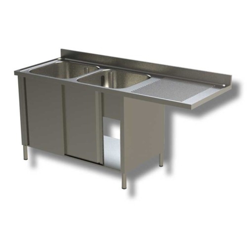 LAVELLO 180X60X85 ACCIAIO INOX 430 ARMADIATO VANO LAVASTOVIGLIE CUCINA RS5020