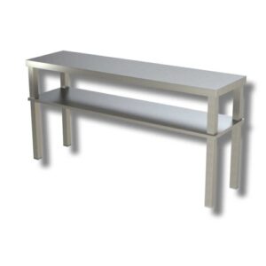 RIPIANO 140X35X70 MENSOLA DOPPIA ACCIAIO INOX APPOGGIO TAVOLO RS8056