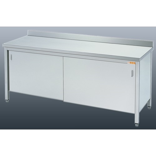 TAVOLO 100X70X85 ACCIAIO INOX 304 ARMADIATO ALZATINA RISTORANTE PIZZERIA RS5442