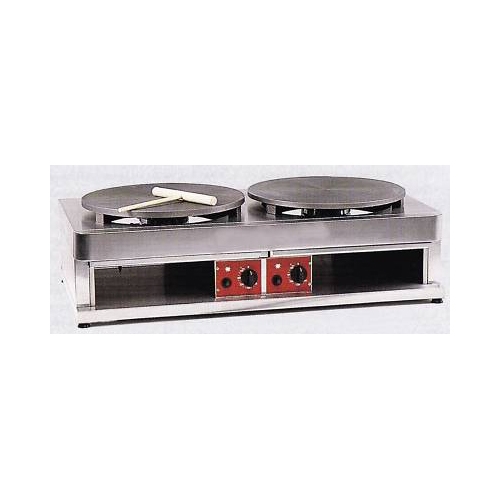 CREPIERA CREPES TONDA DOPPIA 40+40 GAS RS0690