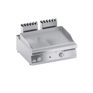 FRY TOP LISCIO RIGATO PROFESSIONALE GAS BANCO CM 80X70X25 RS3627