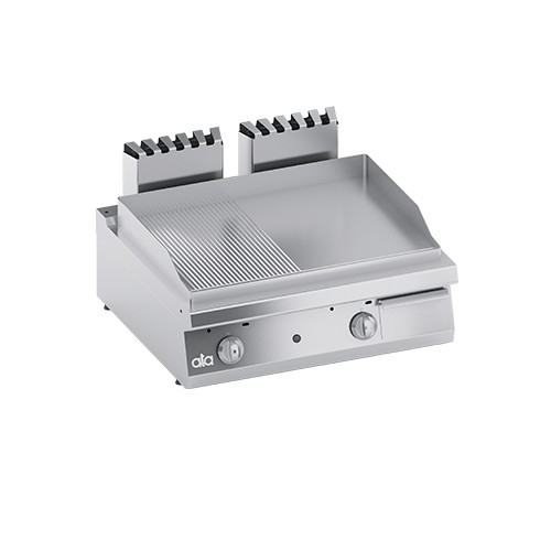 FRY TOP LISCIO RIGATO PROFESSIONALE GAS BANCO CM 80X70X25 RS3627