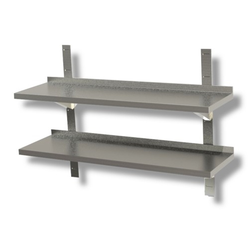 RIPIANO 200X30X4 MENSOLA DOPPIA ACCIAIO INOX CUCINA RISTORANTE PIZZERIA RS7600