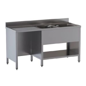 LAVELLO 200X70X85 ACCIAIO INOX 430 SU FIANCHI RIPIANO VANO PATTUMIERA RS5070
