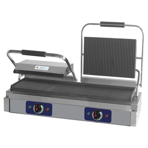PIASTRA GHISA DOPPIA RIGATA PANINI TOAST PIZZE RS1698