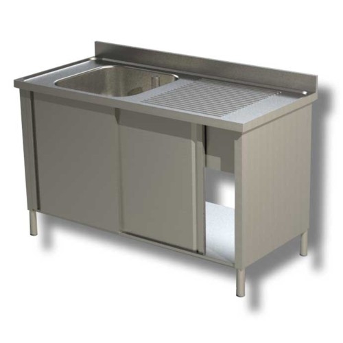 LAVELLO 100X70X85 ACCIAIO INOX 430 ARMADIATO CUCINA RISTORANTE PIZZERIA RS4932
