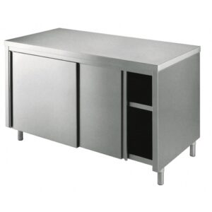 TAVOLO 150X70X85 ACCIAIO INOX 430 ARMADIATO CUCINA RISTORANTE PIZZERIA RS4403