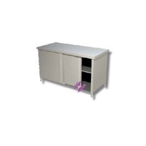 TAVOLO 160X70X85 ACCIAIO INOX 304 ARMADIATO PASSANTE RISTORANTE PIZZERIA RS5798