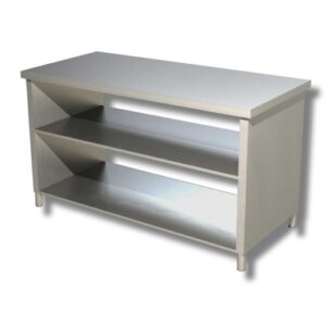 TAVOLO 180X70X85 ACCIAIO INOX 304 SU FIANCHI RIPIANO CUCINA RISTORANTE RS8198