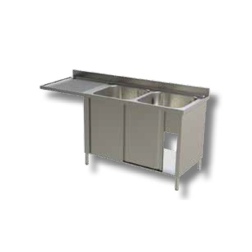 LAVELLO 160X70X85 ACCIAIO INOX 304 ARMADIATO VANO LAVASTOVIGLIE CUCINA RS5946