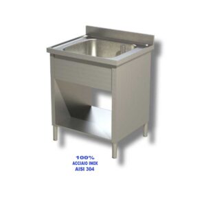 LAVELLO 80X70X85 ACCIAIO INOX 304 SU FIANCHI RIPIANO CUCINA RISTORANTE RS8332