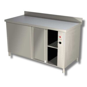 TAVOLO 200X60X85 ACCIAIO INOX 430 CALDO SCALDA RISCALDA PIATTI ALZATINA RISTORANTE RS4617