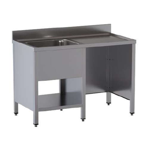 LAVELLO 140X70X85 ACCIAIO INOX 430 SU FIANCHI RIPIANO VANO PATTUMIERA RS5054