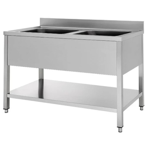 LAVELLO 100X70X85 ACCIAIO INOX 430 SU GAMBE RIPIANO CUCINA RISTORANTE RS4739