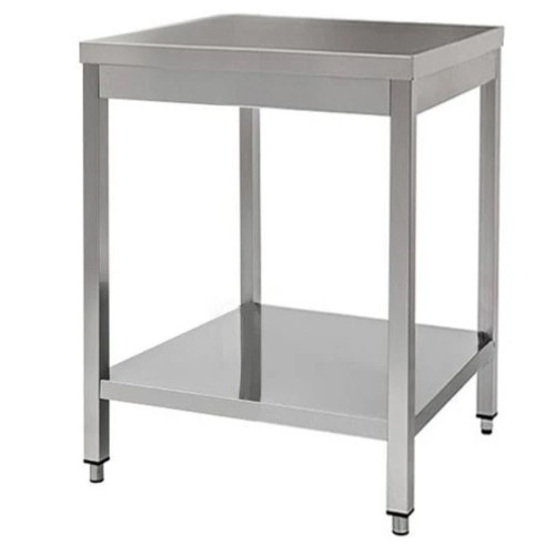 TAVOLO 40X70X85 ACCIAIO INOX 430 SU GAMBE RIPIANO CUCINA RISTORANTE RS3832