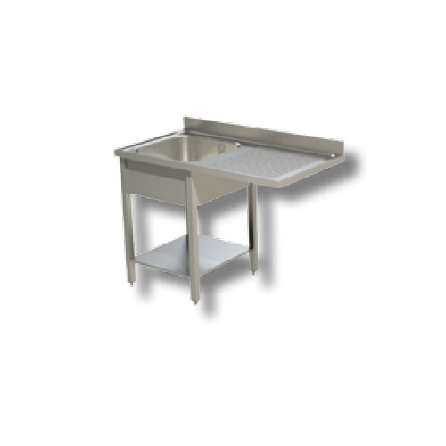 LAVELLO 140X70X85 ACCIAIO INOX 304 SU GAMBE RIPIANO VANO LAVASTOVIGLIE RS5951