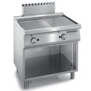 FRY TOP LISCIO RIGATO PROFESSIONALE GAS PAVIMENTO CM 80X70X85 RS3631