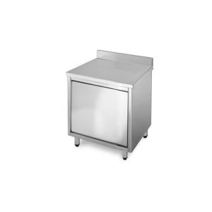 TAVOLO 60X60X85 ACCIAIO INOX 430 ARMADIATO ALZATINA RISTORANTE PIZZERIA RS4409