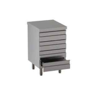 CASSETTIERA 50X60X85 ACCIAIO INOX 430 4 CASSETTI RISTORANTE PIZZERIA RS4655