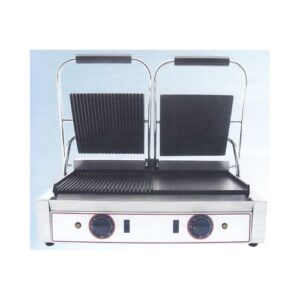 PIASTRA GHISA DOPPIA LISCIA RIGATA PANINI TOAST PIZZE RS1697